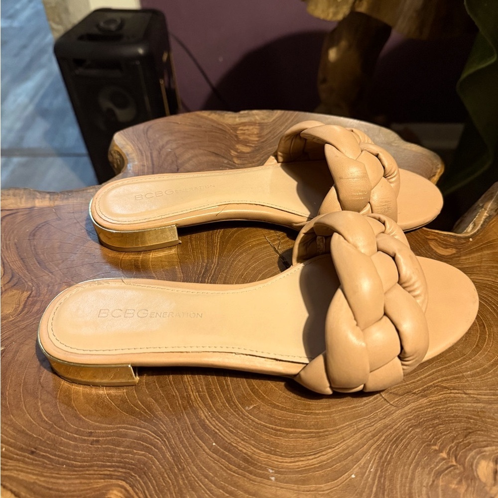 BCBGeneration Tan Braided Women's Sandals